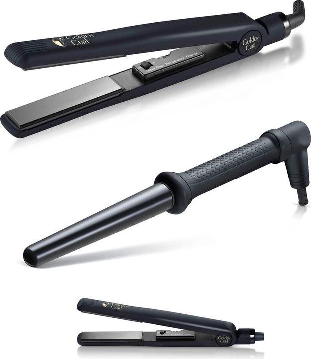 Actual product image Golden Curl The Luxury Set, Black (Straightening iron)