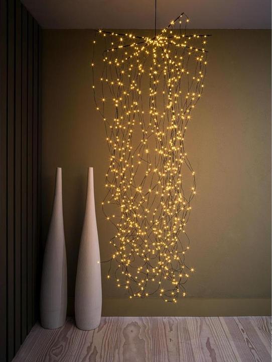Image du produit STT Lumières de fée LED Chute d'eau de cheveux d'ange 1,5 m, Noir