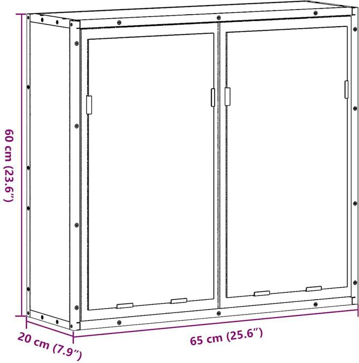 Actual product image VidaXL Bathroom mirror cabinet Sonoma oak 65x20x60 cm wood-based material (65 x 20 x 60 cm)