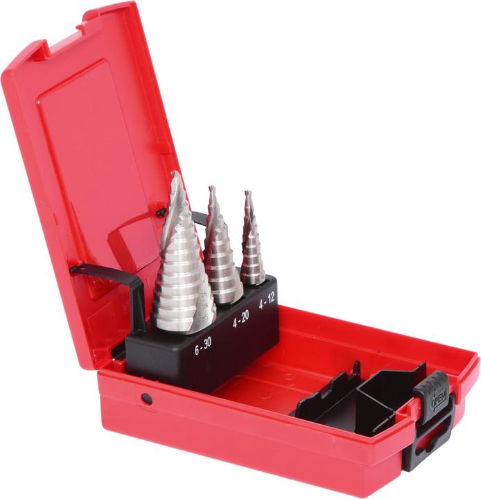 Immagine prodotto KS Tools Set di punte a gradino HSS (4 - 12, 6 - 30, 4 - 20)