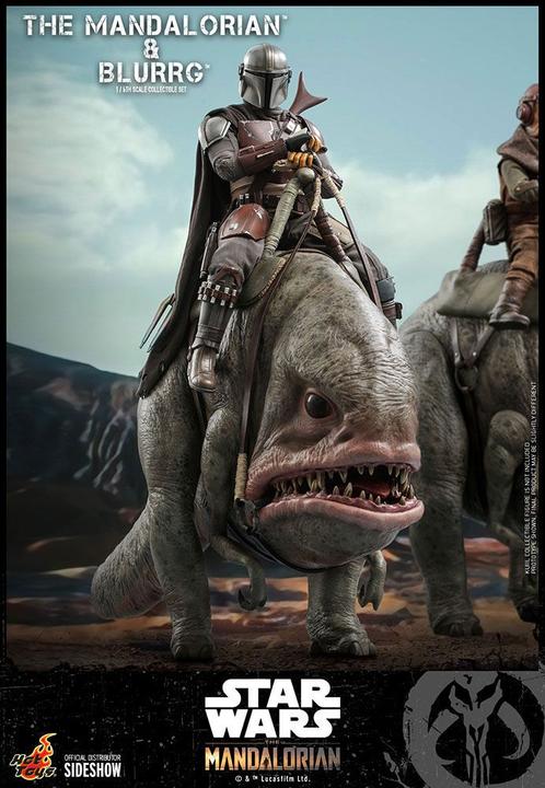 Image du produit Hot Toys Star Wars The Mandalorian pack 2 figurines 1/6 The Mandalorian & Blurrg 37 cm