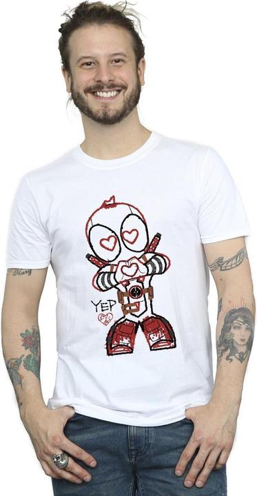 Actual product image Mens Deadpool Love Beam Line T-Shirt (S)