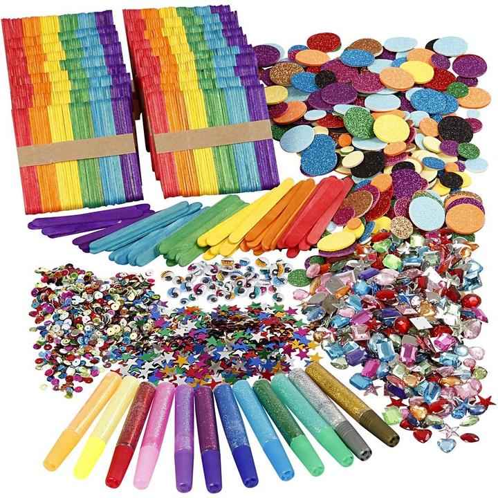 Creativ Company DIY Kit Glitter & Wood Sticks Mega Set