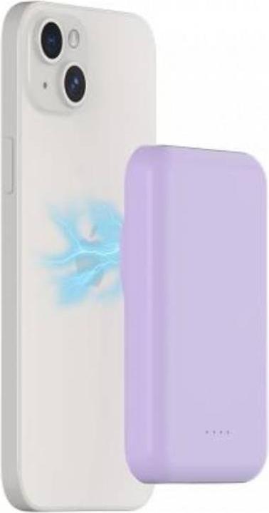 Immagine prodotto Bigben Caricabatterie a induzione Powerbank, compatibile con MagSafe, viola (5000 mAh, 10 W)