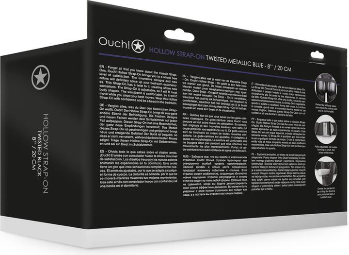 Produktbild Ouch! Textured Curved Hollow Strap-on - 8" / 20 cm