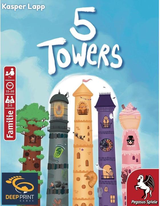 Actual product image Pegasus 5 Towers, card game, for 2-5 players, from 7 years (DE edition) (German)