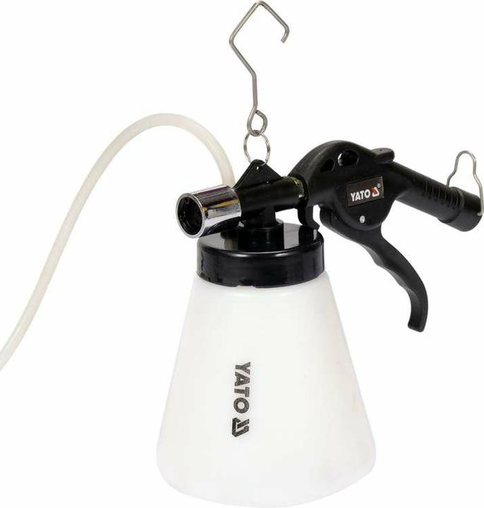Yato Profi Druckluft Bremsenentlüftungsgerät, 1 Liter Nachfüllflasche, 4 Adapter (21-30, 24-32, 28-3