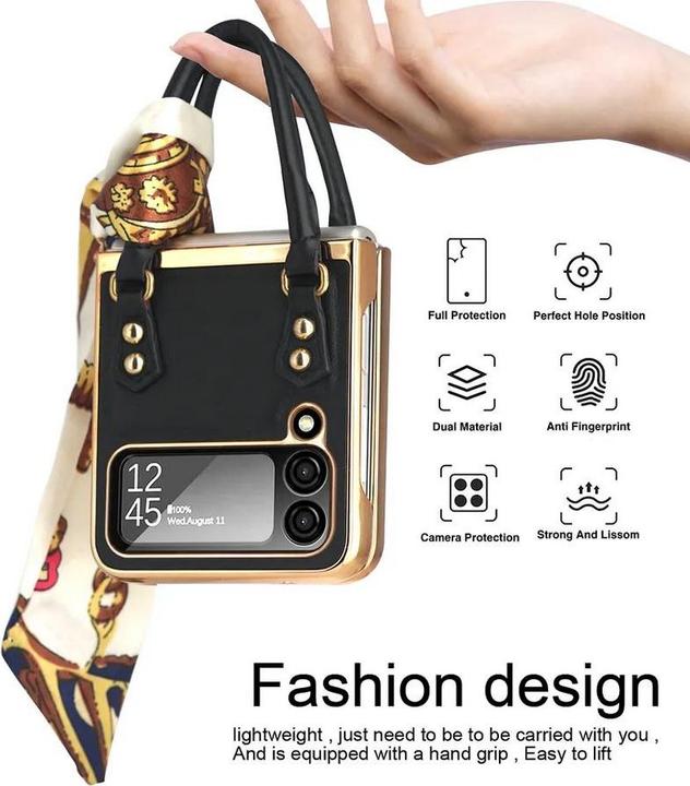 Produktbild PhoneLook Hülle Fashion Designer Schutzhülle in Handtaschenform (Samsung Galaxy Z Flip4)