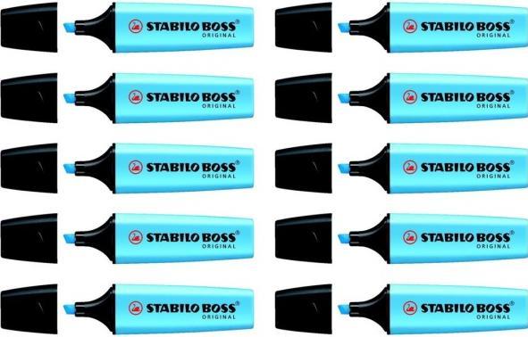 Image du produit STABILO Surligneur bleu, boîte de 10 (Bleu, 5 mm, 10 x)