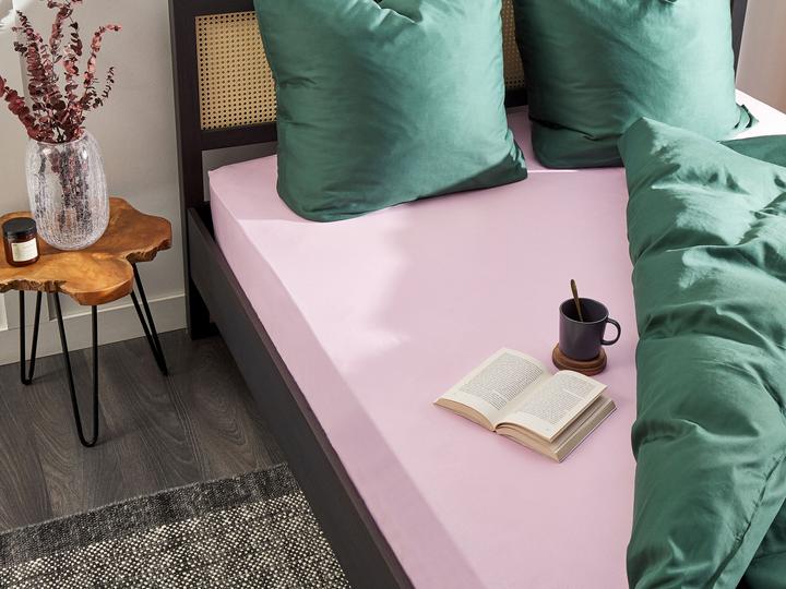 Produktbild Beliani Spannbettlaken Baumwolle rosa 140 x 200 cm JANBU (140 x 200 cm)