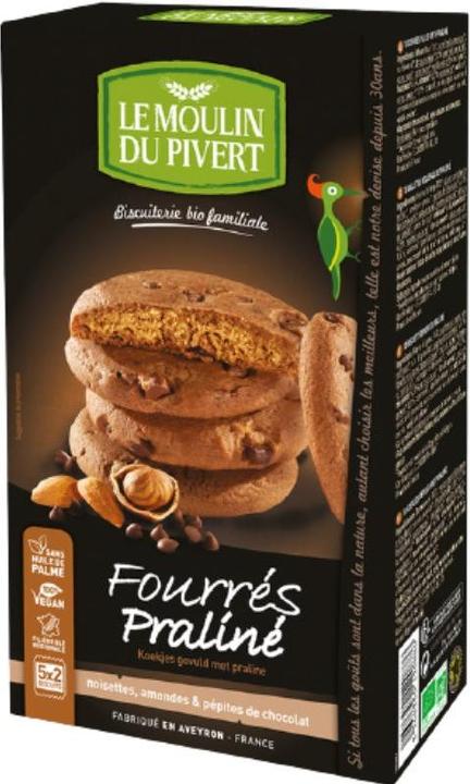 Le Moulin du Pivert Fourrés Praliné Keks Cookies mit Pralinenfüllung Bio (1 Stk., 175 g)