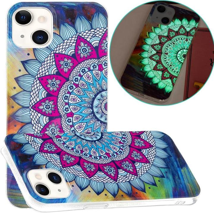 Actual product image Ueli Express iPhone 15 Glow Glow Rubber Protective Case Mandala Large (Apple iPhone 15)