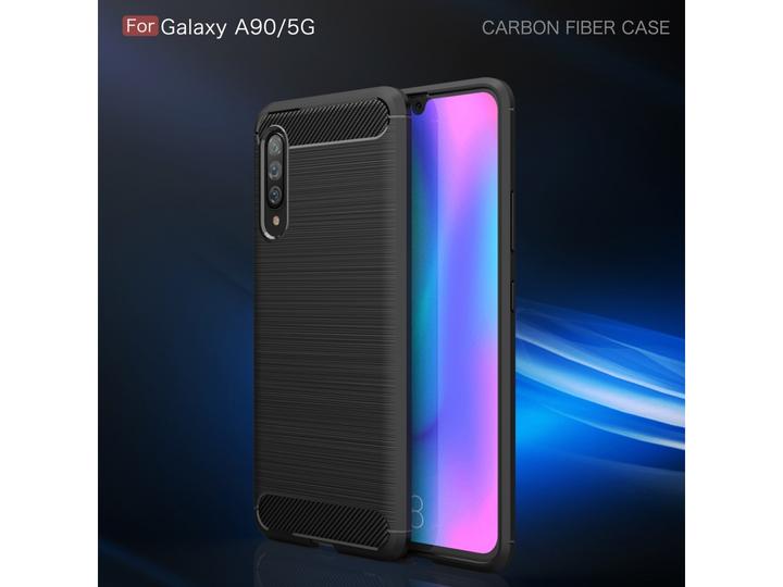 Produktbild Screenguard Samsung Galaxy A90 5G Hülle Carbon Brushed Soft TPU (Samsung Galaxy A90 5G)