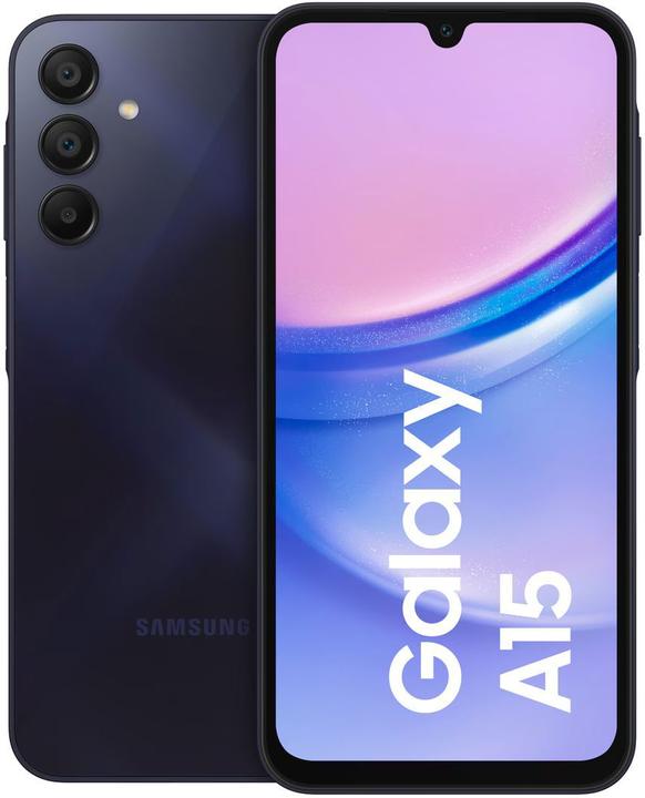 Image du produit Samsung Galaxy A15 (128 Go, Bleu, Noir, 6.50", Double SIM hybride, 50 Mpx, 4G)