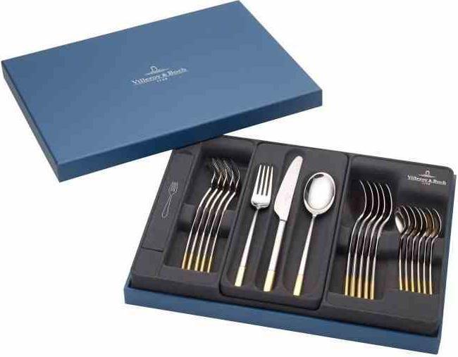 Produktbild Villeroy & Boch Tafelbesteck 30tlg. Ella teilvergoldet (30 Stück, Besteck Set)