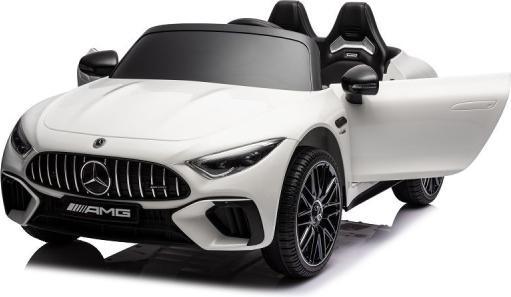 Produktbild Es-toys Kinderfahrzeug - weiss - Elektro Auto Mercedes SL63 AMG - Lizenziert - MP3 + Ledersitz + EVA (12 V)