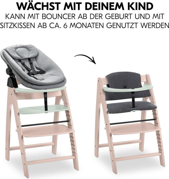Produktbild Hauck Hochstühle Arketa Beech 4-tlg. Newborn Set - Hochstuhl (Hochstuhl)