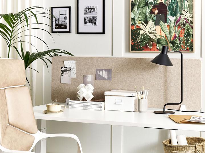 Produktbild Beliani Schreibtischtrennwand beige 130 x 40 cm WALLY