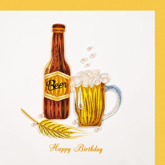 Actual product image Hervorragend Birthday Card Happy Birthday - Beer - Quilling Card (1 pcs.)