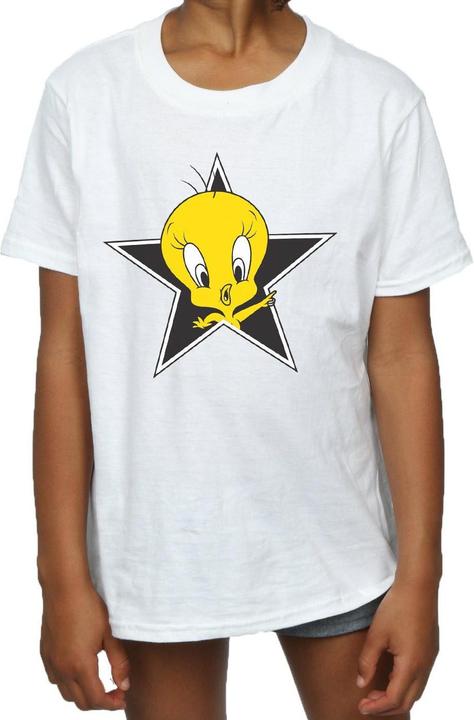 Actual product image Looney Tunes Girls Tweety Pie Star Cotton T-Shirt (140, 146)