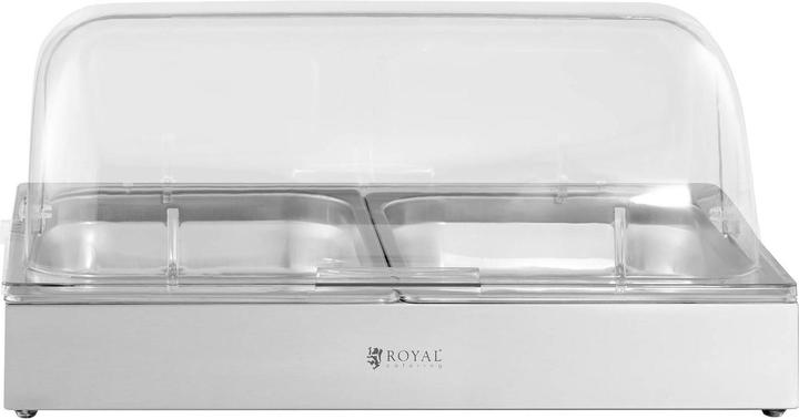 Produktbild Royal Catering Buffetvitrine Servierplatte mit Deckel Buffetplatte 2 x 4 L 535 x 335 x 250 mm