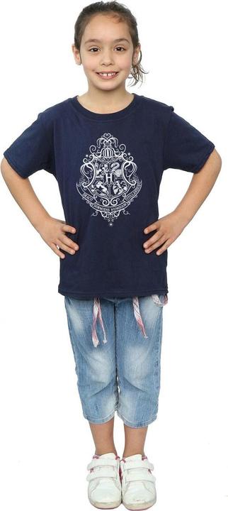 Actual product image Girls Hogwarts Draco Dormiens Crest Cotton T-Shirt (140, 146)