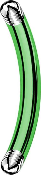 Actual product image Star Piercing Banana stick green (without brass, Titanium G23)