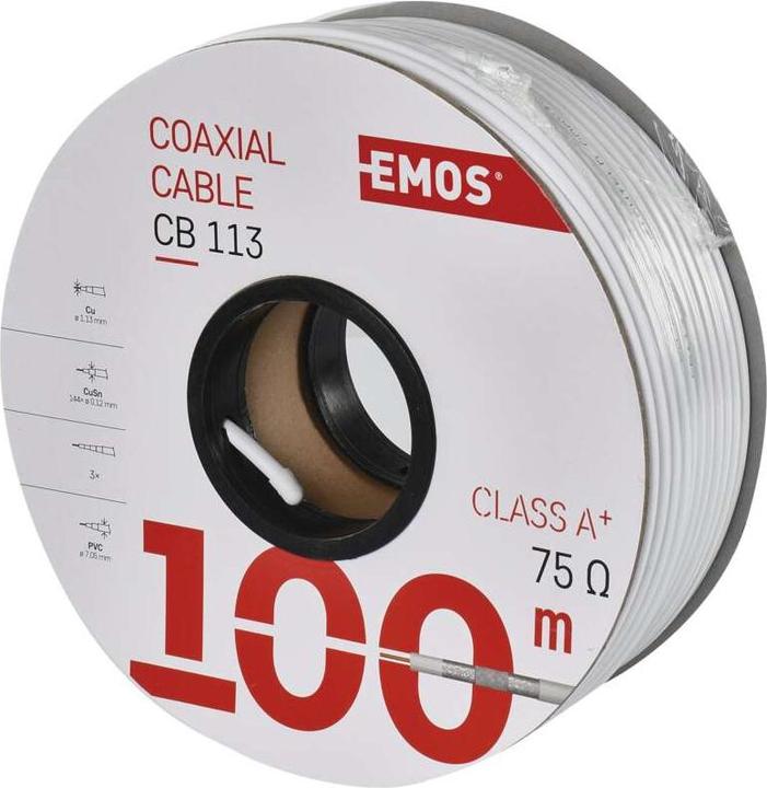 Produktbild Emos Koaxialkabel CB113, 100m (Antennendose)
