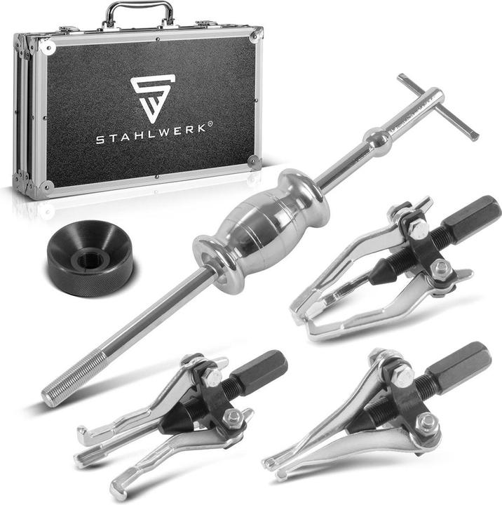 Immagine prodotto Stahlwerk Set di estrattori per cuscinetti da 5 pezzi con martello a slitta, smontaggio professionale