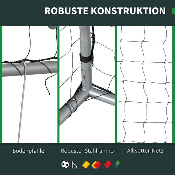 Produktbild Swisshandel24 Fussballtor mit PE-Netzgewebe, Fussball-Tor für Kinder und Erwachsene, Stahl, Grau