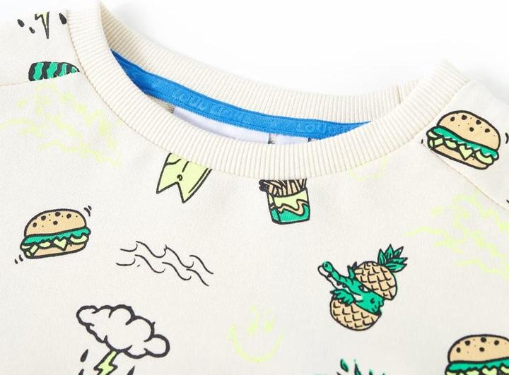 Produktbild VidaXL Kinder-Sweatshirt Helles Ecru 128,Material: 80 % Baumwolle (128)