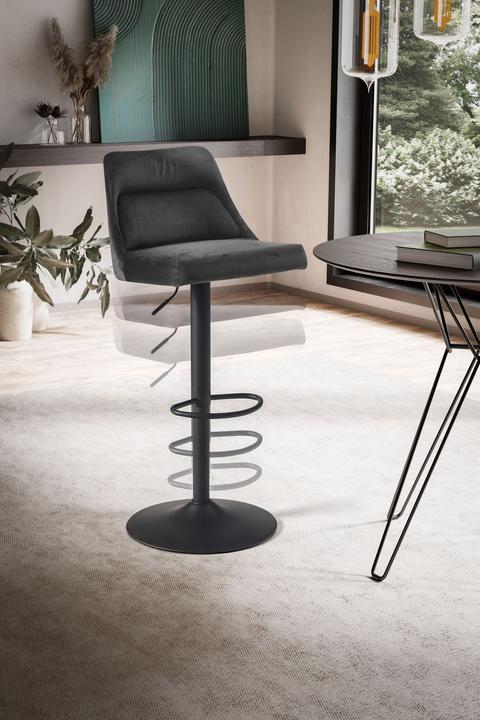 Produktbild FineBuy Barhocker Küchenhocker Samt Hocker Bistrohocker Drehbar Barstuhl Modern