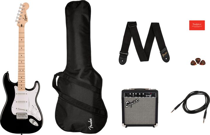 Fender Sonic Stratocaster Pack MN Black elektrische gitaar starterset