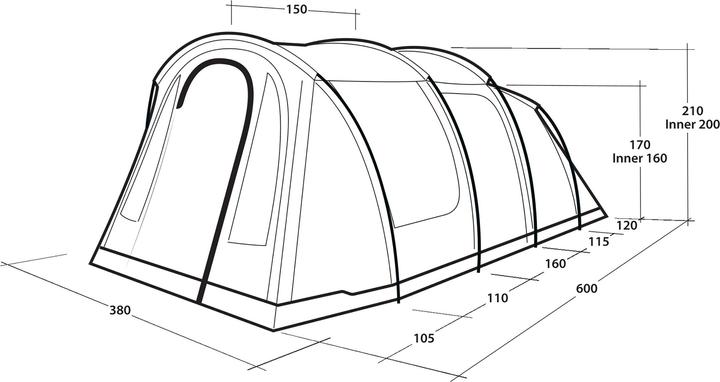 Actual product image Outwell Rockwell 6 (Tunnel tent, 22.20 kg, 6 persons)