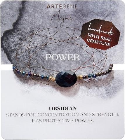 Actual product image Artebene MAJOIE Bracelet Power Obsidian