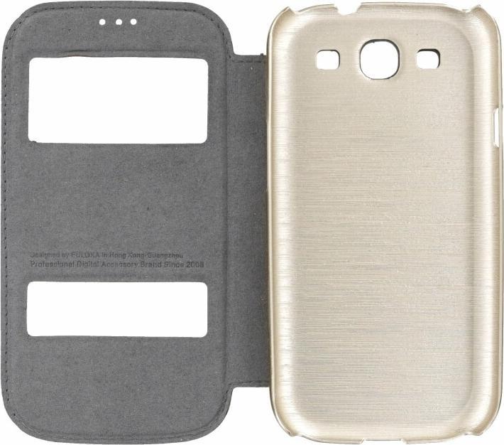 Actual product image Puloka Flip Case for Samsung Galaxy S3 gold (Samsung Galaxy S III I9300)