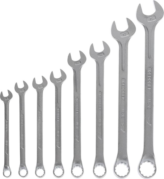 Actual product image Gedore Combination wrench set 8pcs (8 mm, 9 mm, 10 mm, 11 mm, 13 mm, 14 mm, 17 mm, 19 mm)
