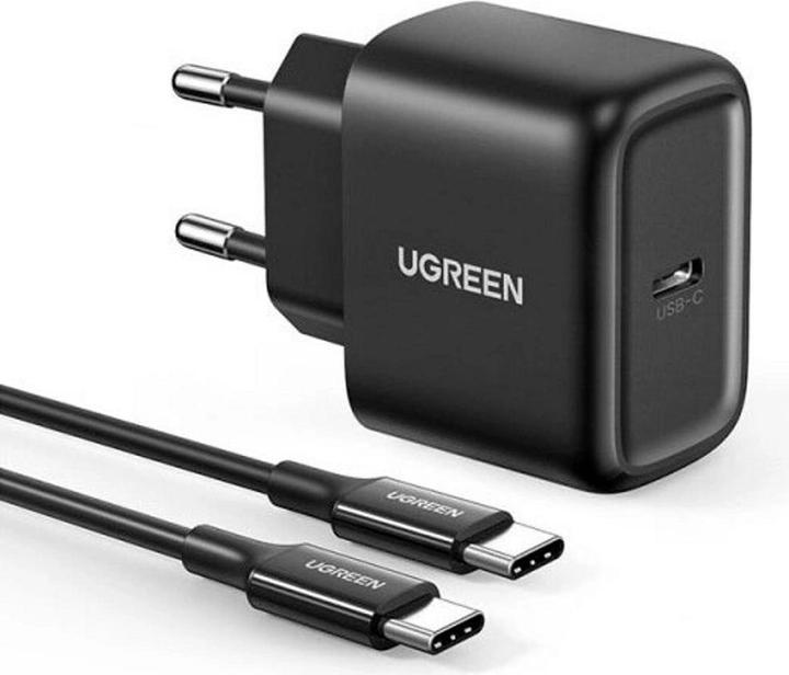 Ugreen Wall charger CD250, 25W, USB-C (black) + USB-C to USB-C cable, 2m (black) (25 W)
