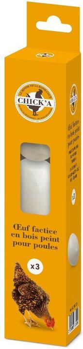 Image du produit Chick'A oeufs factices en bois peint pour poule (x3)