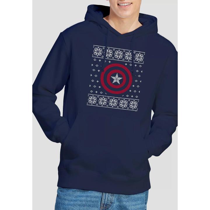 Immagine prodotto Captain America Felpa con Cappuccio Scudo Uomo (L)