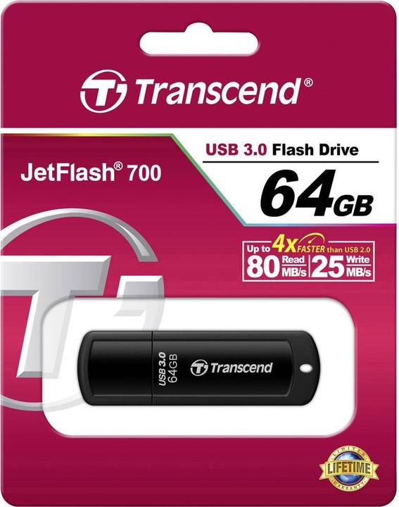 Immagine prodotto Transcend JetFlash 700 (64 GB, USB-A, USB 3.0)