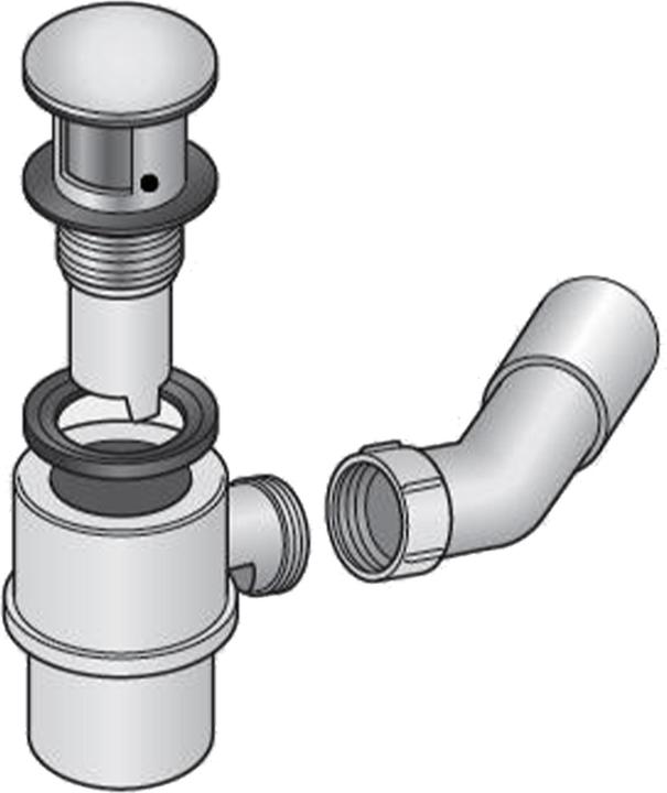 Actual product image Laufen Push-Open drain valve, with cover, for bathtubs, H2951070040001