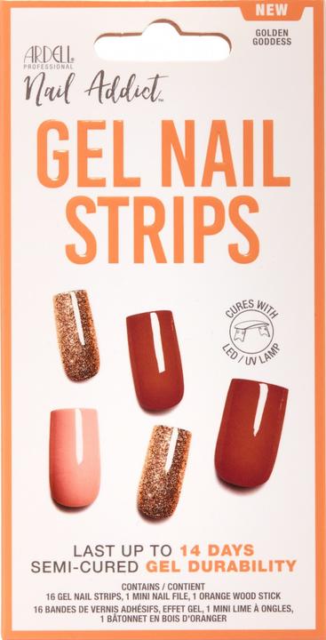 Produktbild Ardell Nail Addict Gel Nail Strips Golden Goddess 16 Stk (Golden Goddess, Gel-Effekt Nagellack)