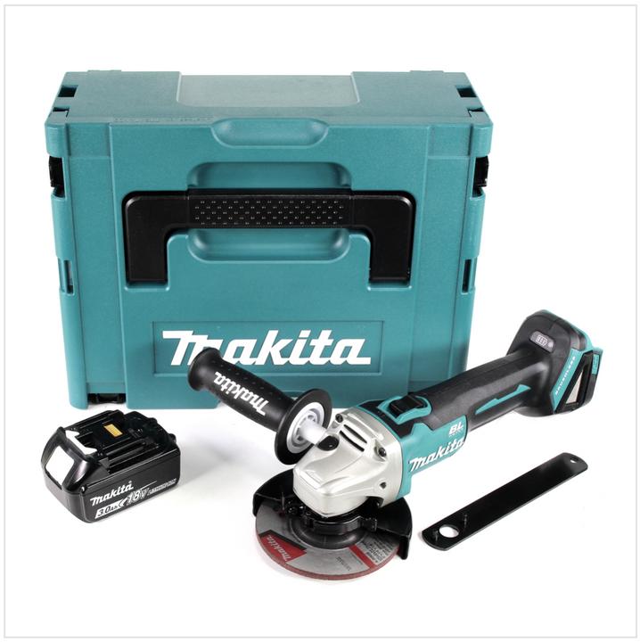 Productafbeelding Makita DGA 504 F1J accu haakse slijper 18V 125mm Brushless + 1x accu 3,0Ah + Makpac - zonder lader (125 mm)