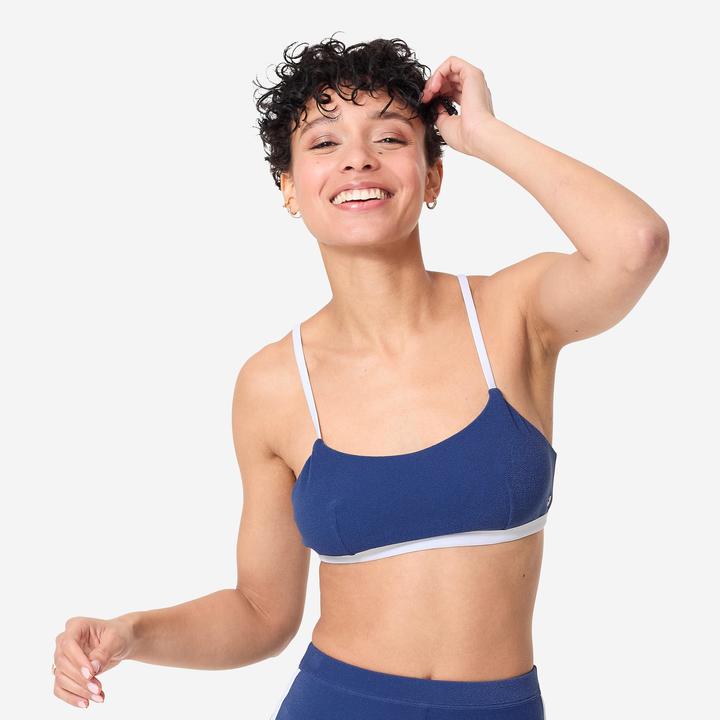 Produktbild Olaian Women's terry cloth bustier swimsuit top - Katy blue (40, 42)