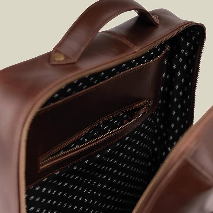 Immagine prodotto Buckle & Seam Leder Rucksack Mik Braun/Dots