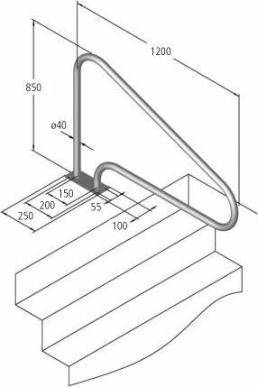 Image du produit Ideal Main courante en inox type L 120 cm