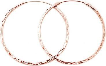 Actual product image Beneto Fashion gold-plated round earrings made of silver AGUC2439 / SCS-ROSE - Diameter: 5 cm (L)