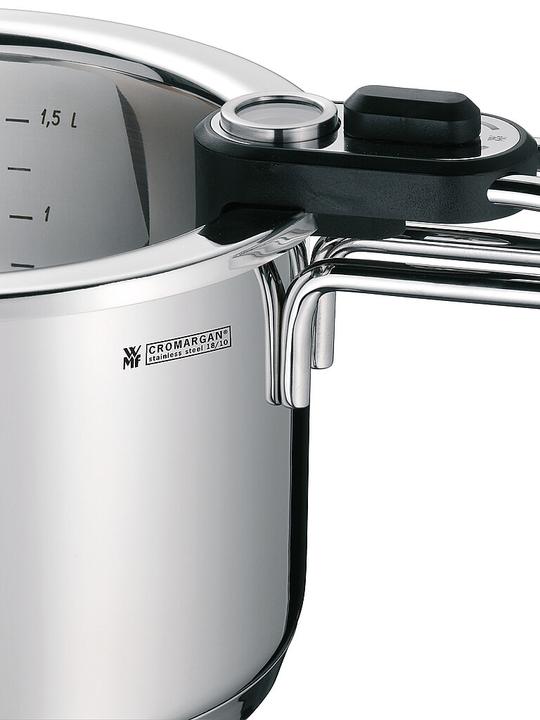 Produktbild WMF Kochtopf Simmertopf 18cm mit Temperaturanzeige Topf 1,5l Edelstahl Induktion (18 cm, Kochtopf, Edelstahl)
