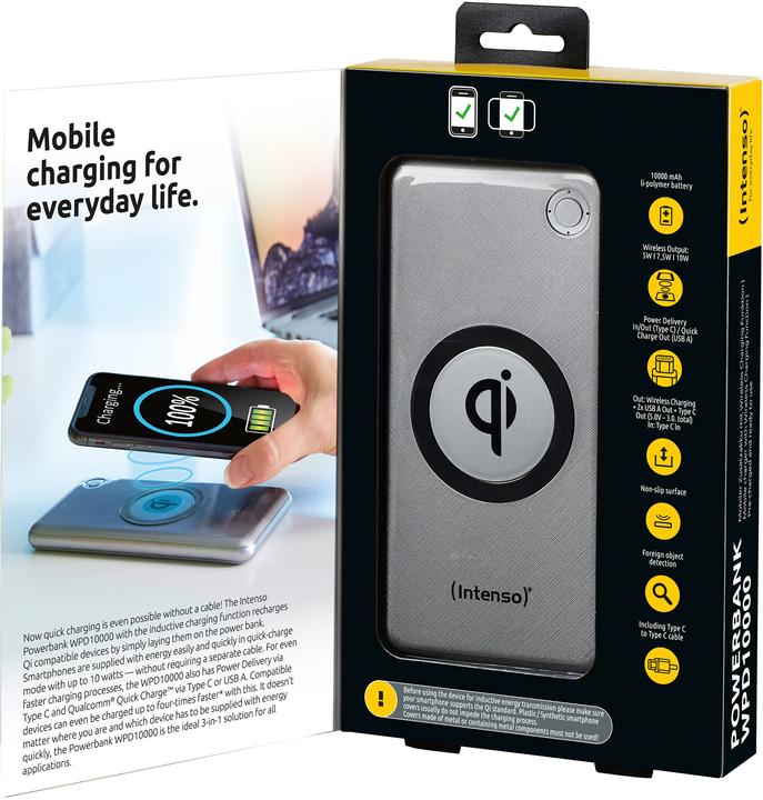 Produktbild Intenso Induktions bank (10000 mAh, 10 W, 37 Wh)